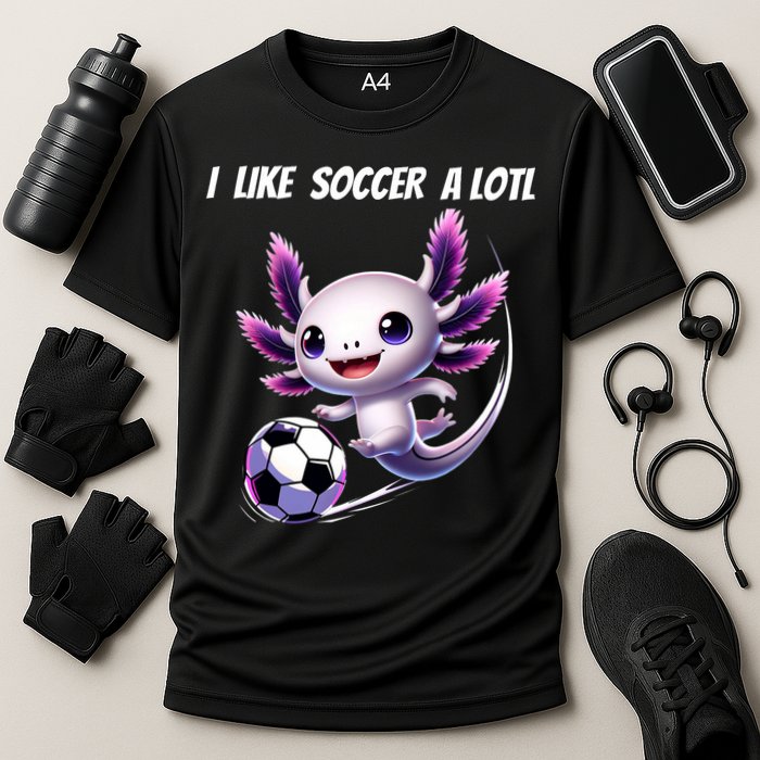 Axolotl Soccer Birthday Soccer Player Cooling Performance Crew T-Shirt