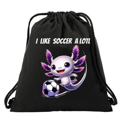 Axolotl Soccer Birthday Soccer Player Drawstring Bag