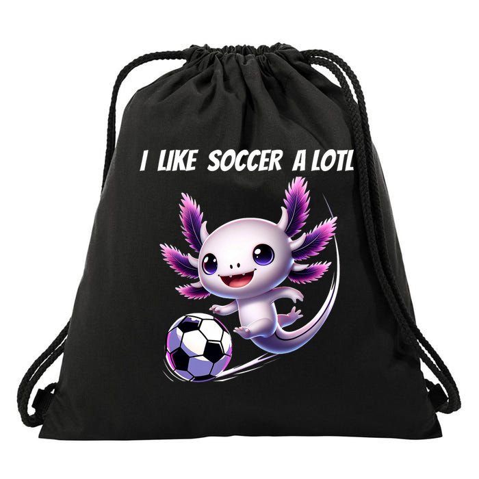 Axolotl Soccer Birthday Soccer Player Drawstring Bag