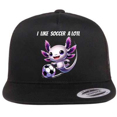 Axolotl Soccer Birthday Soccer Player Flat Bill Trucker Hat