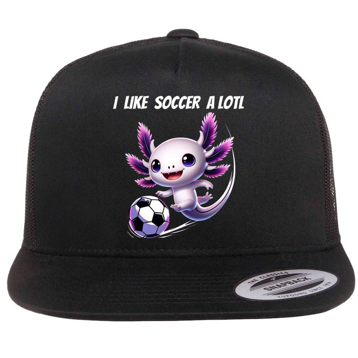Axolotl Soccer Birthday Soccer Player Flat Bill Trucker Hat