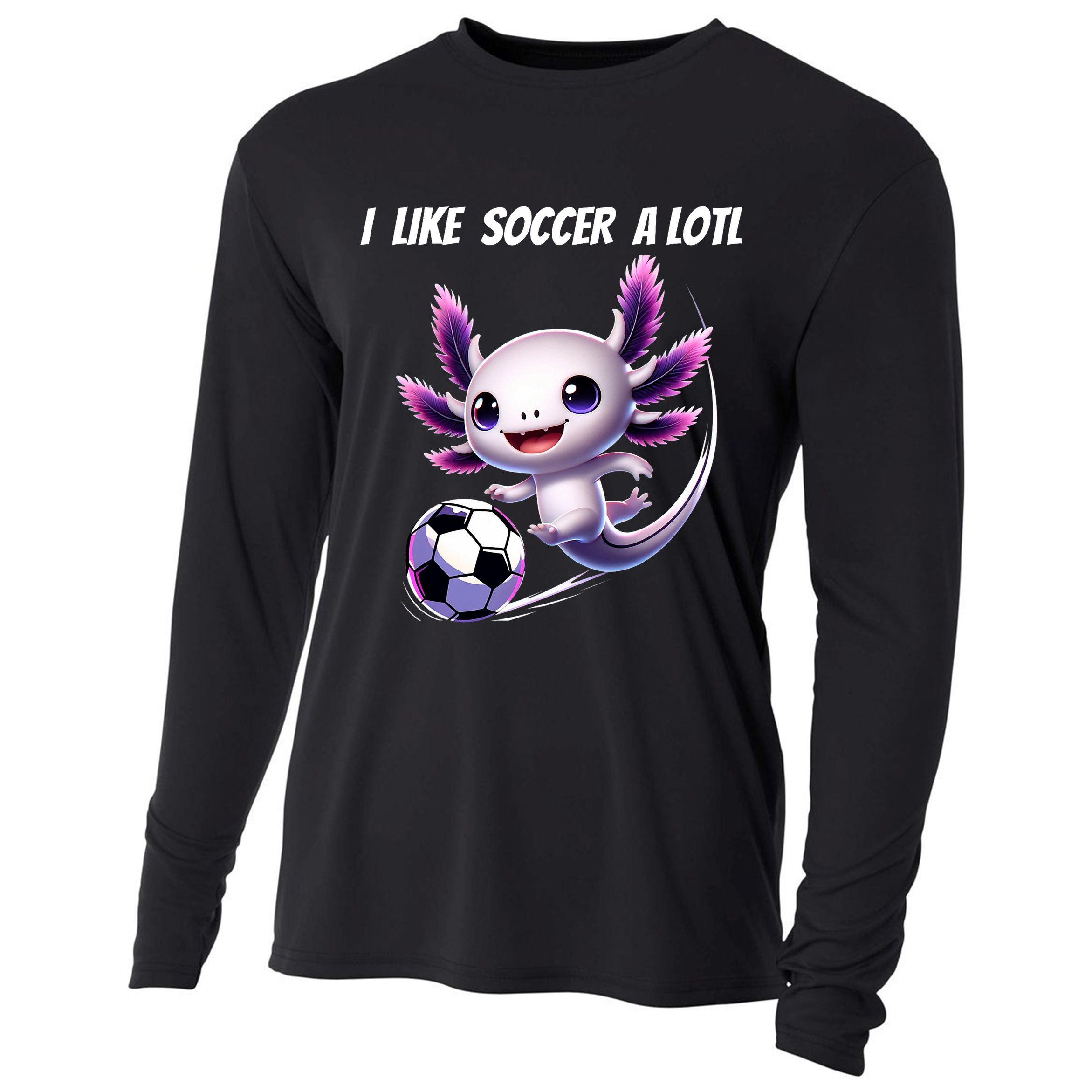 Axolotl Soccer Birthday Soccer Player Cooling Performance Long Sleeve Crew