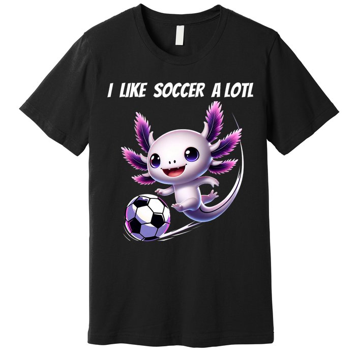 Axolotl Soccer Birthday Soccer Player Premium T-Shirt