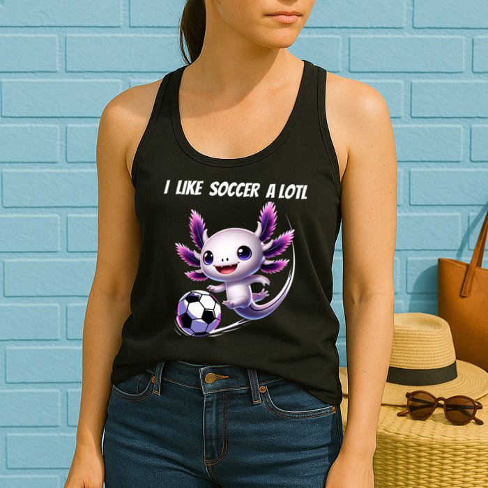 Axolotl Soccer Birthday Soccer Player Womens Tank Top