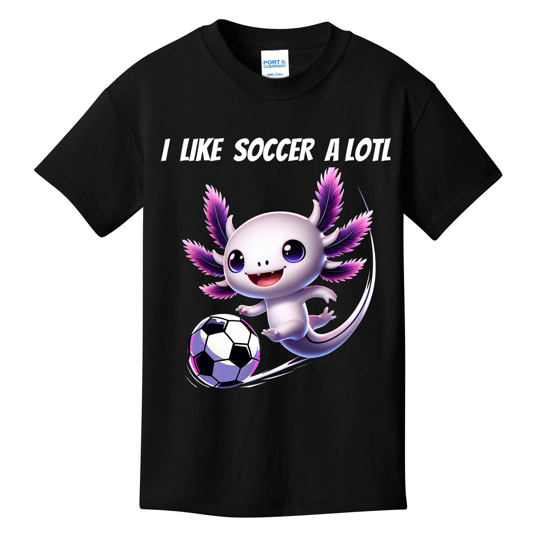 Axolotl Soccer Birthday Soccer Player Kids T-Shirt