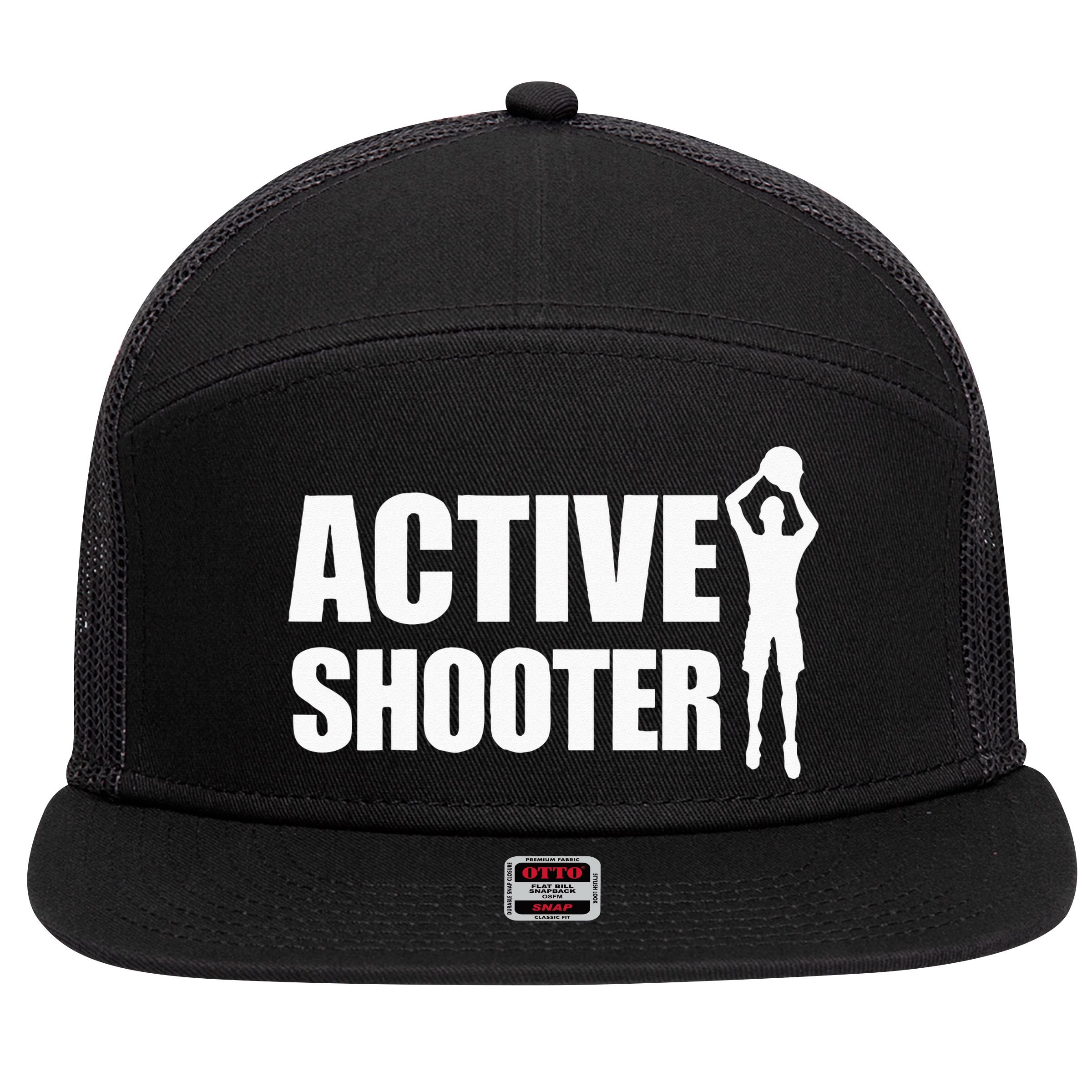 Active Shooter Basketball Player Basketball Active Shooter 7 Panel Mesh Trucker Snapback Hat