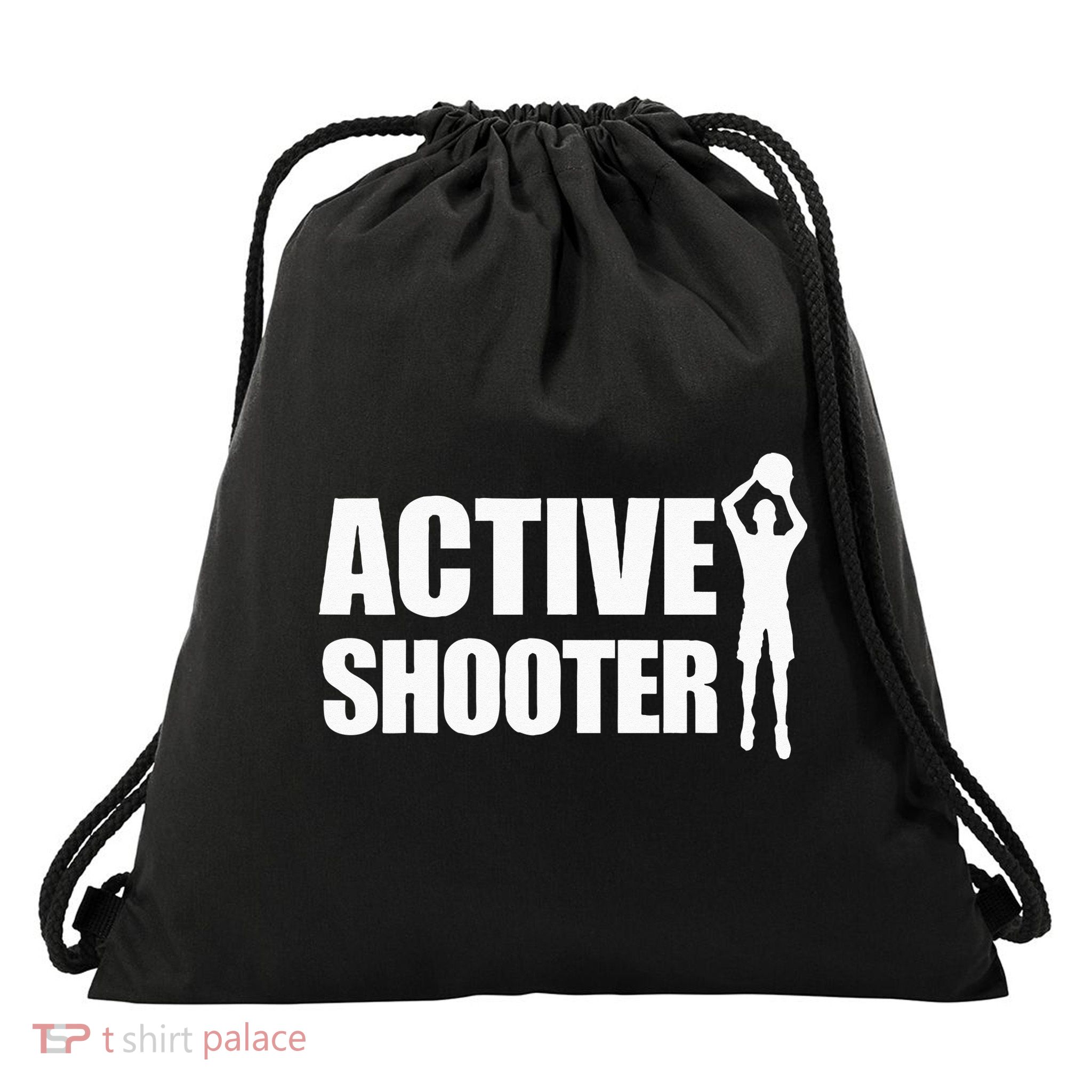 Active Shooter Basketball Player Basketball Active Shooter Drawstring Bag