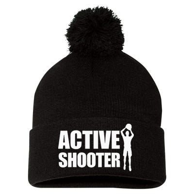 Active Shooter Basketball Player Basketball Active Shooter Pom Pom 12in Knit Beanie