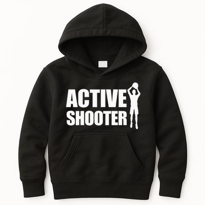 Active Shooter Basketball Player Basketball Active Shooter Kids Hoodie