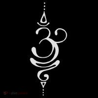 Ancient Sanskrit Breathe Om Yoga Meditation Symbol Button