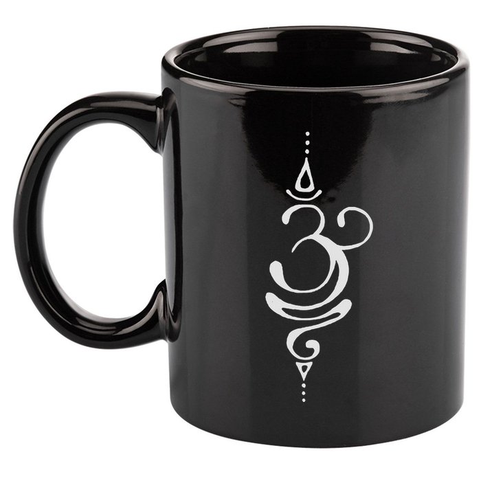 Ancient Sanskrit Breathe Om Yoga Meditation Symbol 11oz C Handle Ceramic Mug