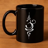 Ancient Sanskrit Breathe Om Yoga Meditation Symbol 11oz C Handle Ceramic Mug