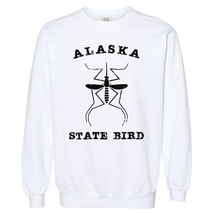 Alaska State Bird Mosquito Garment-Dyed Sweatshirt