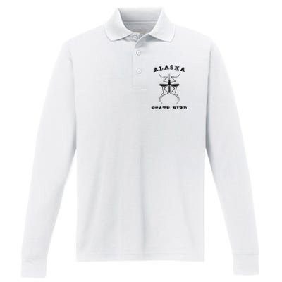 Alaska State Bird Mosquito Performance Long Sleeve Polo