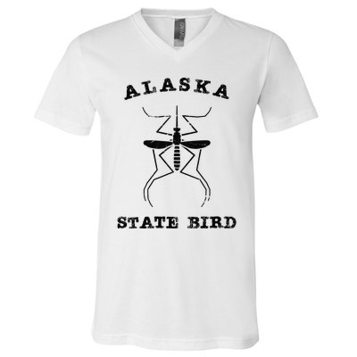 Alaska State Bird Mosquito V-Neck T-Shirt