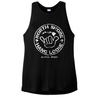 Aloha Shaka Brah Hawaii Islands Ladies PosiCharge Tri-Blend Wicking Tank