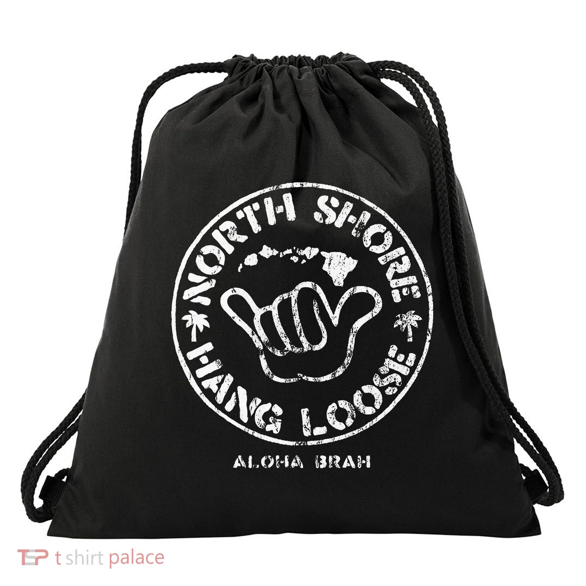 Aloha Shaka Brah Hawaii Islands Drawstring Bag
