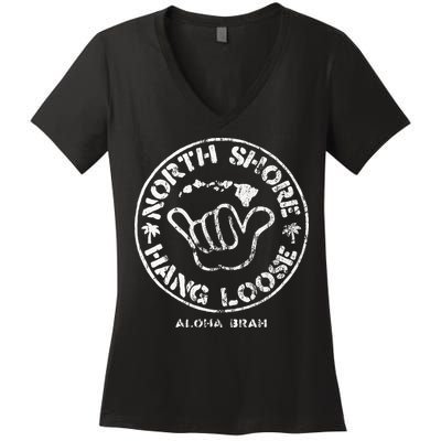 Aloha Shaka Brah Hawaii Islands Women's V-Neck T-Shirt