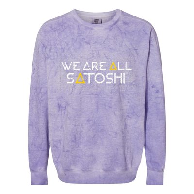All Satoshi Bitcoin Btc Blockchain Cryptocurrency Colorblast Crewneck Sweatshirt