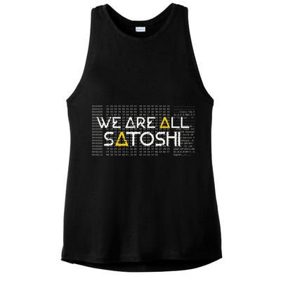 All Satoshi Bitcoin Btc Blockchain Cryptocurrency Ladies PosiCharge Tri-Blend Wicking Tank