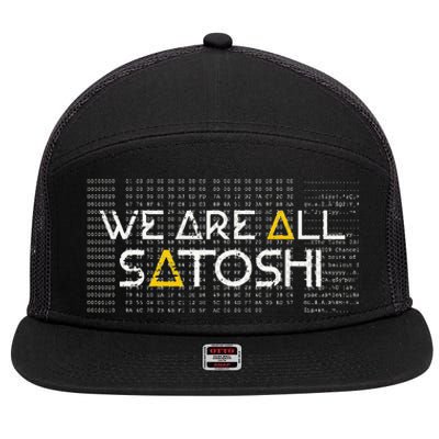 All Satoshi Bitcoin Btc Blockchain Cryptocurrency 7 Panel Mesh Trucker Snapback Hat