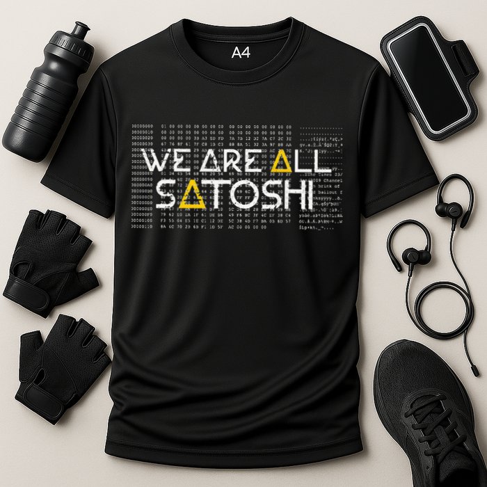 All Satoshi Bitcoin Btc Blockchain Cryptocurrency Performance Shirt
