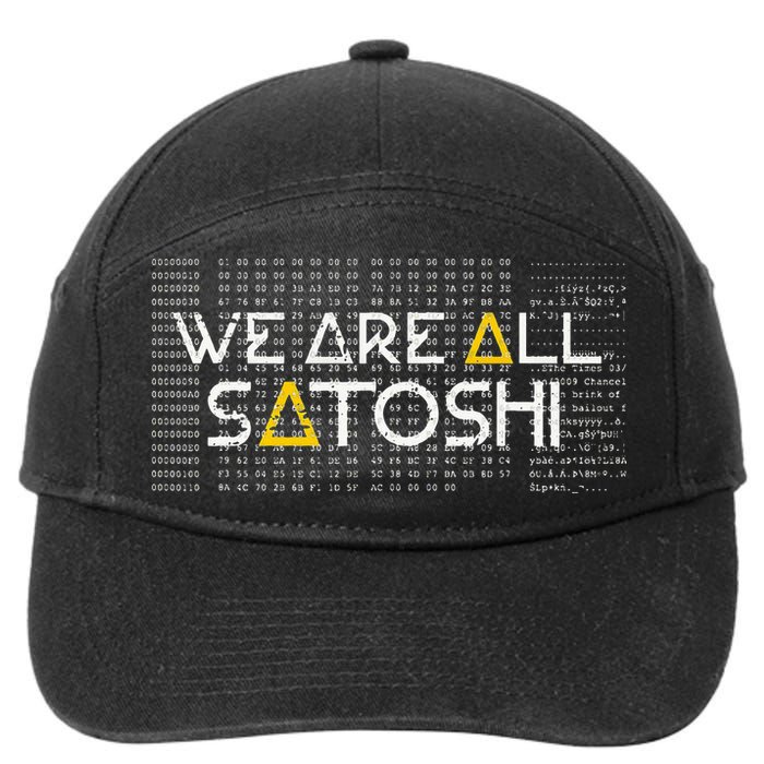 All Satoshi Bitcoin Btc Blockchain Cryptocurrency 7-Panel Snapback Hat