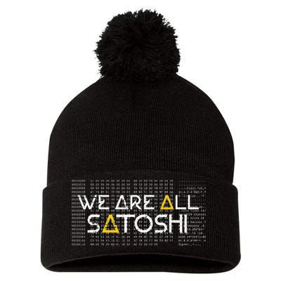 All Satoshi Bitcoin Btc Blockchain Cryptocurrency Pom Pom 12in Knit Beanie