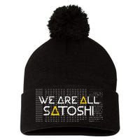 All Satoshi Bitcoin Btc Blockchain Cryptocurrency Pom Pom 12in Knit Beanie