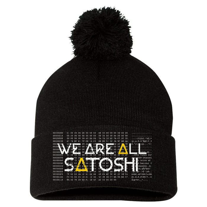 All Satoshi Bitcoin Btc Blockchain Cryptocurrency Pom Pom 12in Knit Beanie