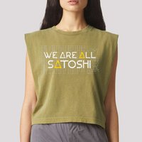 All Satoshi Bitcoin Btc Blockchain Cryptocurrency Garment-Dyed Women's Muscle Tee
