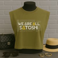 All Satoshi Bitcoin Btc Blockchain Cryptocurrency Garment-Dyed Women's Muscle Tee