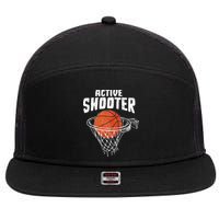 Active Shooter Basketball Lovers Men Women Basketball Player 7 Panel Mesh Trucker Snapback Hat