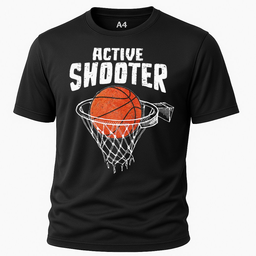 Active Shooter Basketball Lovers Men Women Basketball Player Cooling Performance Crew T-Shirt