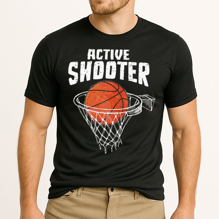 Active Shooter Basketball Lovers Men Women Basketball Player Cooling Performance Crew T-Shirt