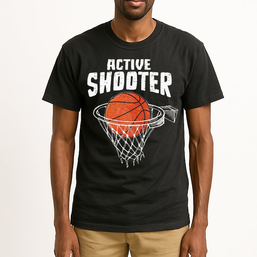 Active Shooter Basketball Lovers Men Women Basketball Player Tall T-Shirt
