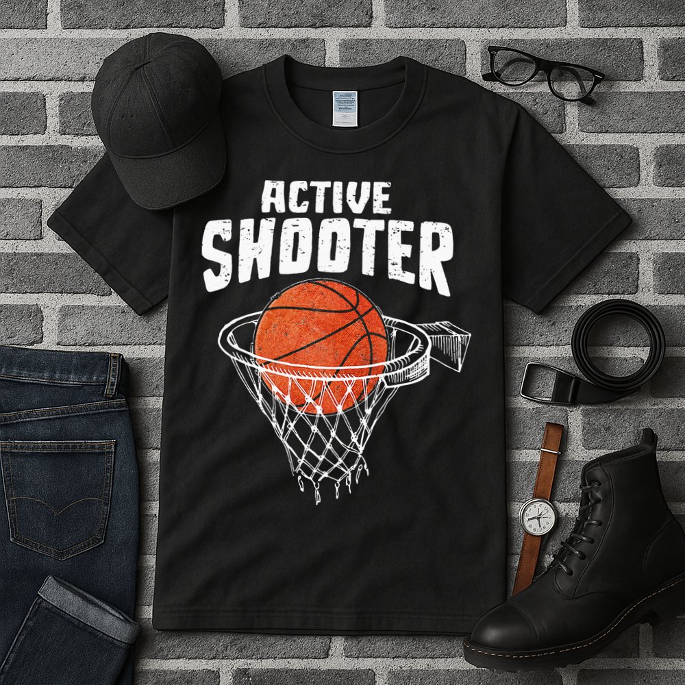 Active Shooter Basketball Lovers Men Women Basketball Player Tall T-Shirt