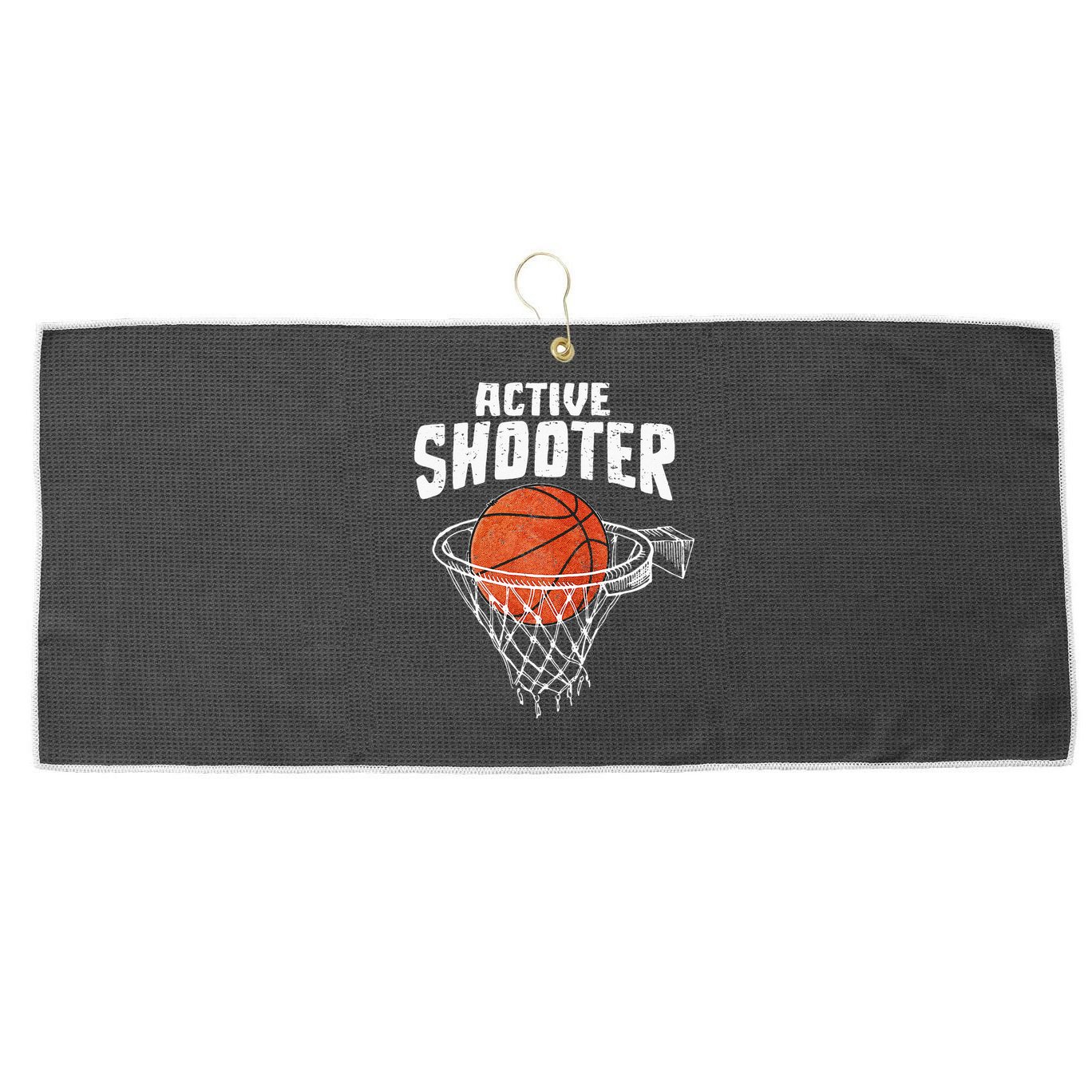 Active Shooter Basketball Lovers Men Women Basketball Player Large Microfiber Waffle Golf Towel