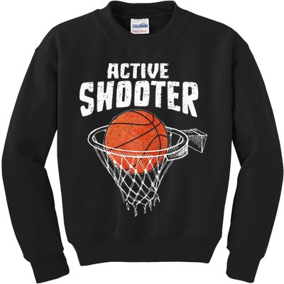 Active Shooter Basketball Lovers Men Women Basketball Player Kids Sweatshirt