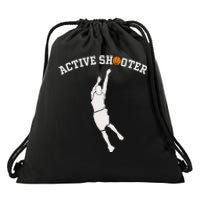 Active Shooter Basketball Lovers Drawstring Bag