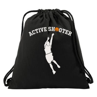 Active Shooter Basketball Lovers Drawstring Bag