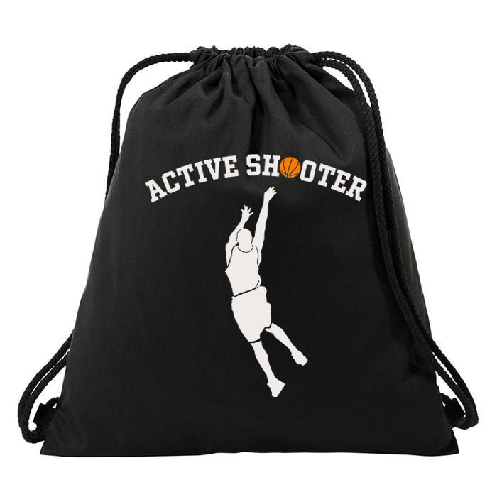 Active Shooter Basketball Lovers Drawstring Bag