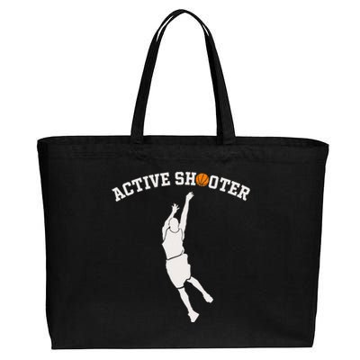 Active Shooter Basketball Lovers Cotton Canvas Jumbo Tote