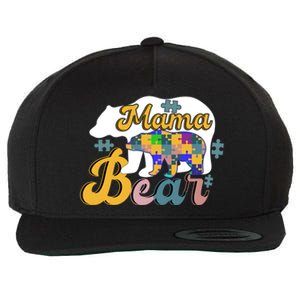 Autism Superpower Bear Mama Autism Awareness Day Gift Wool Snapback Cap