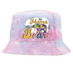 Autism Superpower Bear Mama Autism Awareness Day Gift Tie-Dyed Bucket Hat