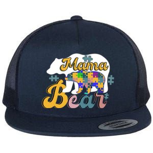 Autism Superpower Bear Mama Autism Awareness Day Gift Flat Bill Trucker Hat