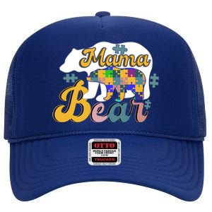 Autism Superpower Bear Mama Autism Awareness Day Gift High Crown Mesh Back Trucker Hat