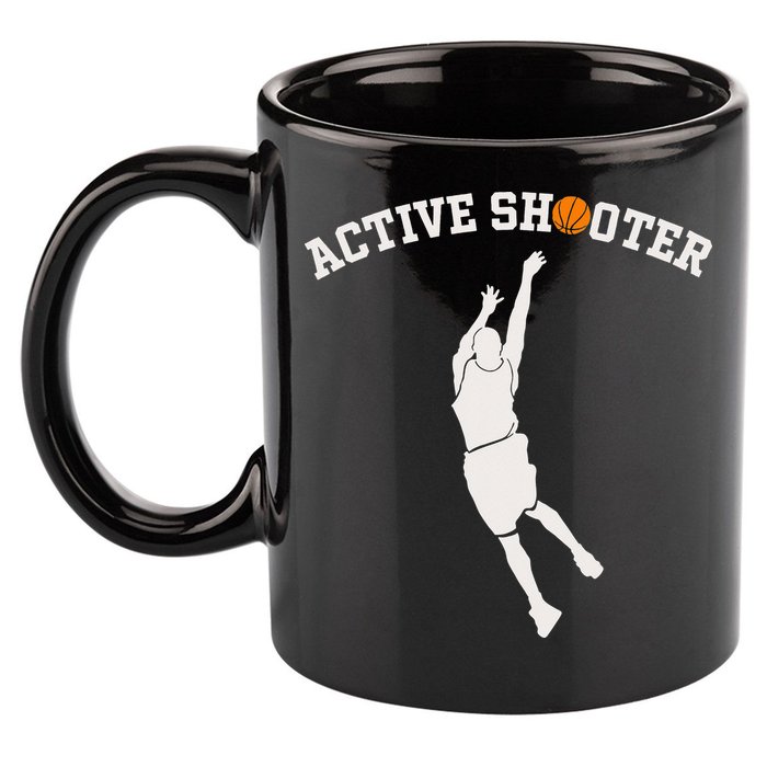 Active Shooter Basketball Lovers funny player 11oz C Handle Ceramic Mug