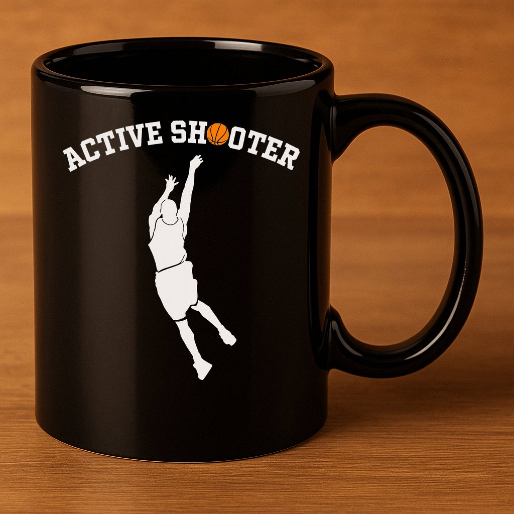 Active Shooter Basketball Lovers funny player 11oz C Handle Ceramic Mug
