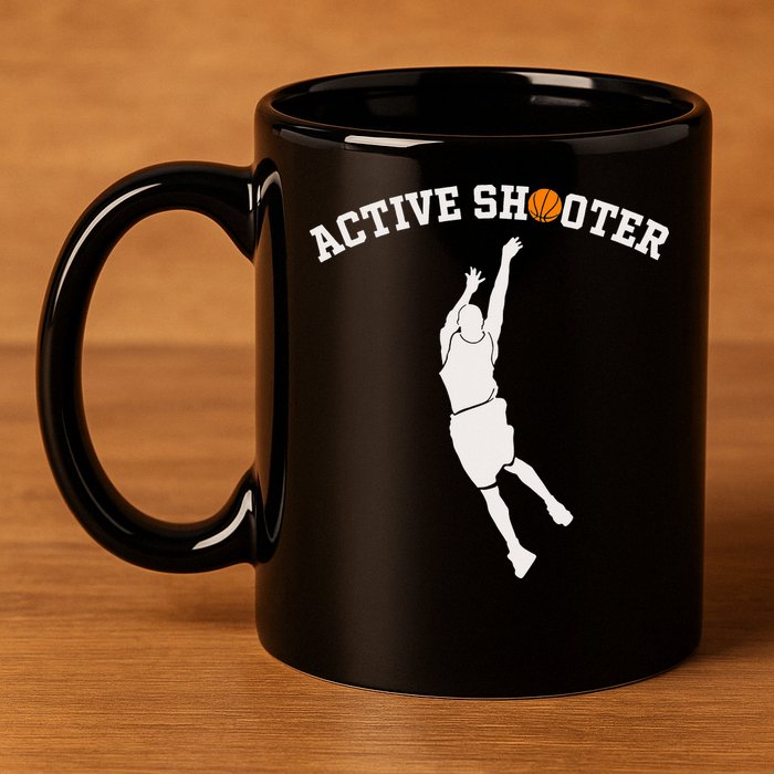Active Shooter Basketball Lovers funny player 11oz C Handle Ceramic Mug